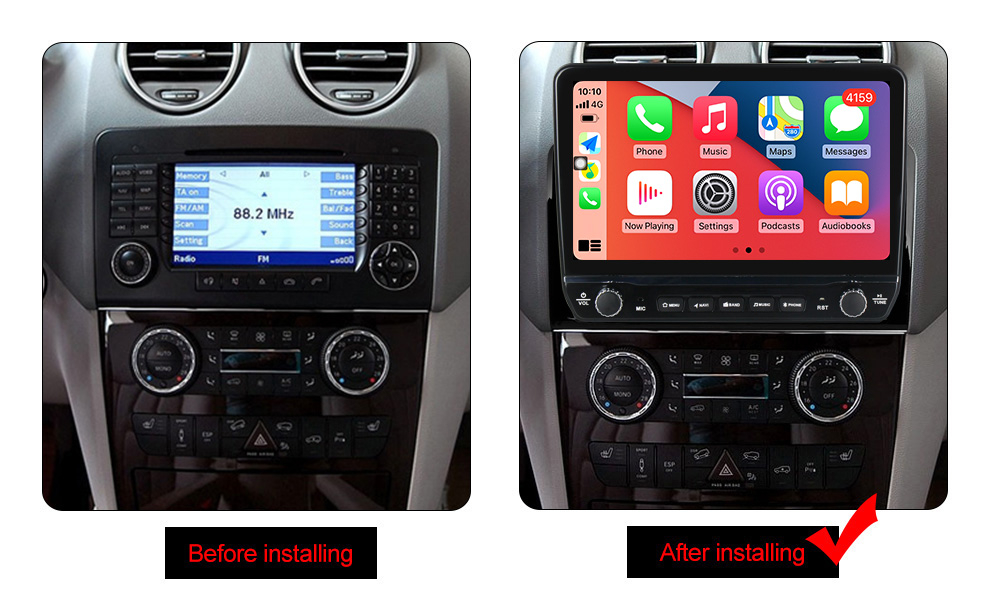 Navigatie dedicata M-Class GL-Class 2005-2009 cu butoane rotative model 2024, 10 Inch, 2GB RAM 32GB ROM, Quadcore, Android 13, WiFi, Bluetooth, Magazin Play [6]