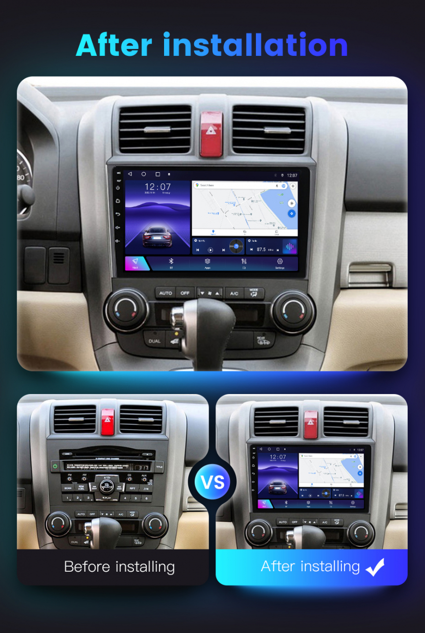 (Resigilata) Navigatie dedicata Honda CRV ( 2006 - 2011 ), 2GB RAM 32GB ROM, Quad Core, Display 9" IPS Full HD, Carplay, Android 13, Bluetooth, Magazin Play, Suport camere AHD [3]