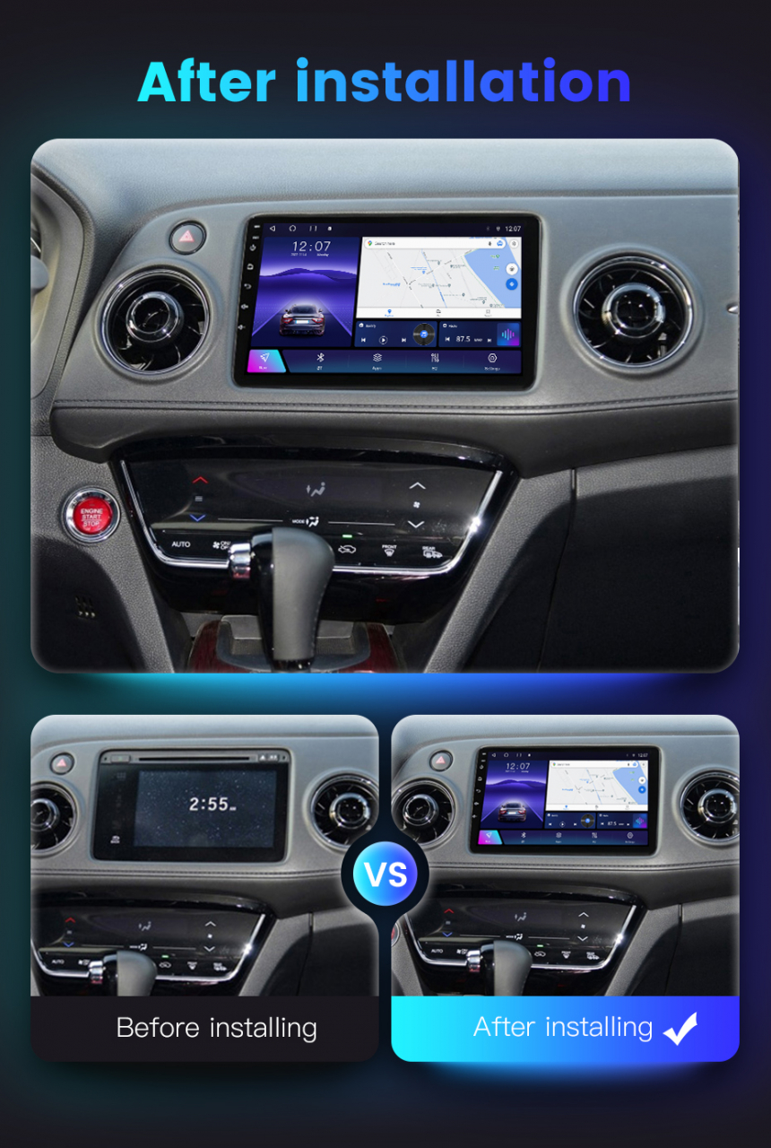 (Resigilata) Navigatie dedicata Honda Vezel 2014/HR-V/XR-V, 2GB RAM 32GB ROM, Quad Core, Display 9" IPS Full HD, Carplay, Android 13, Bluetooth, Magazin Play, Suport camere AHD [3]