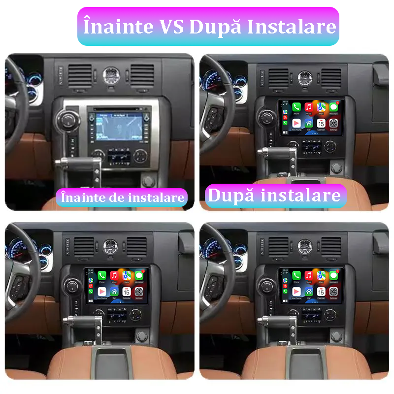 Navigatie dedicata Hummer H2 2007 - 2009, 12GB RAM 256GB ROM, Android 13, Rezolutie 2K, Display QLED, 9", DSP, Carplay, Android Auto, Internet, Youtube, Waze, Wi Fi, USB [5]