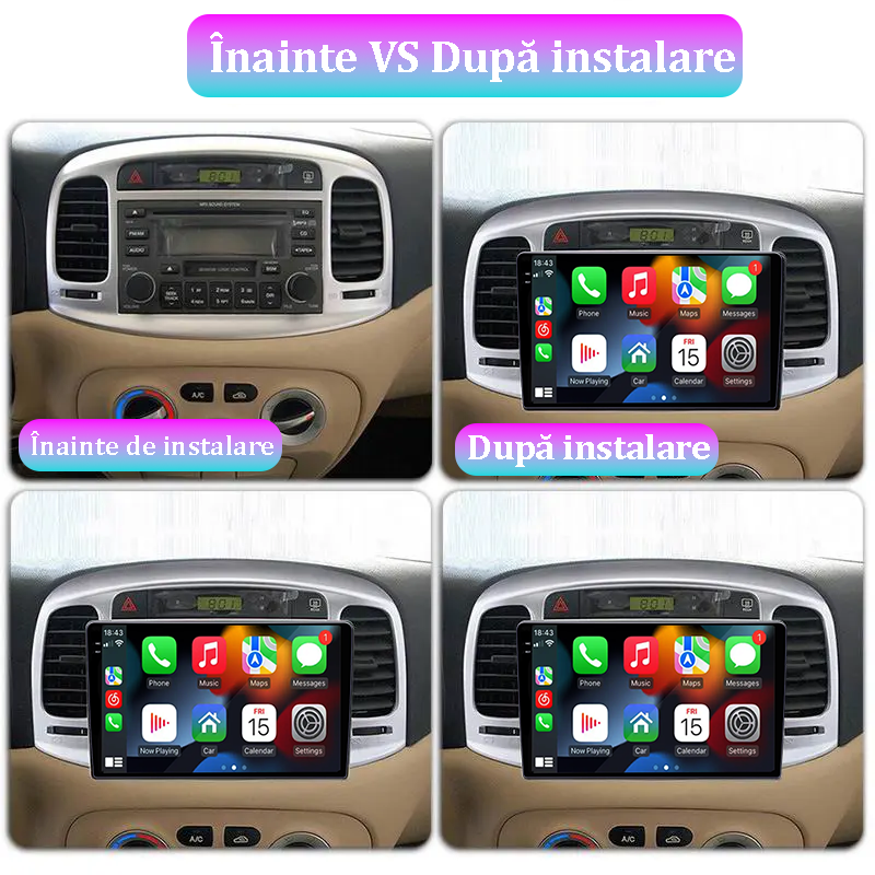 Navigatie dedicata Hyundai Accent 2006-2011, 12GB RAM 256GB ROM, Android 13, Rezolutie 2K, Display QLED, 9", DSP, Carplay, Android Auto, Internet, Youtube, Waze, Wi Fi, USB [5]