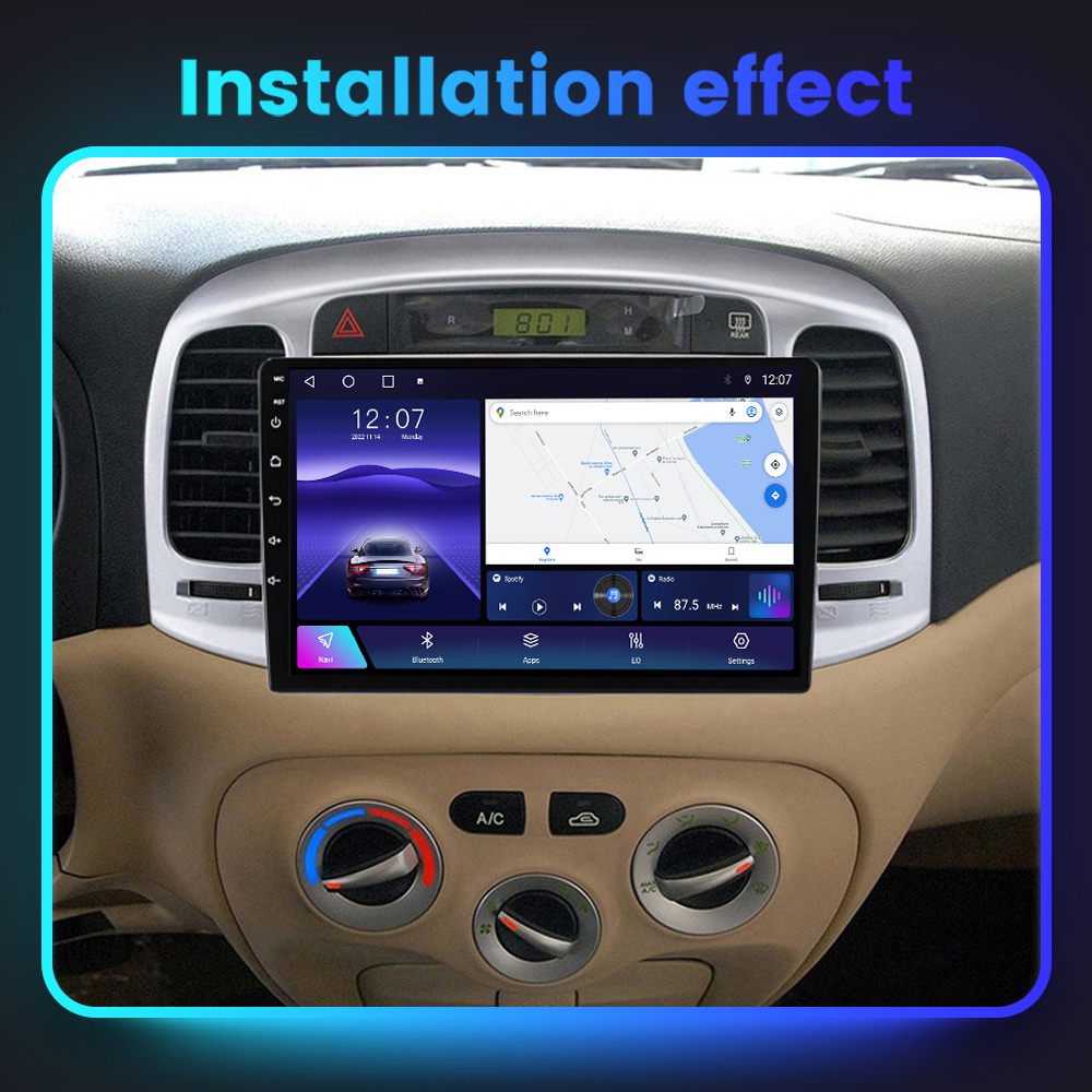 Navigatie dedicata Hyundai Accent 2006-2012, C-Accent, 4GB RAM 64GB ROM, Octacore, Android 13, Display QLED 9", DSP, Carplay, Android Auto, Internet, Youtube, Waze, WIFI, Bluetooth [6]