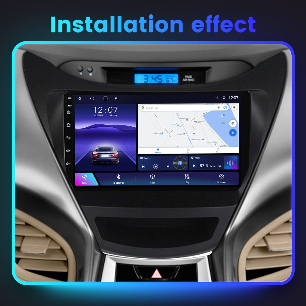 Navigatie dedicata Hyundai Elantra 2011-2016, 4GB RAM 32GB ROM, Octacore, Android 14, Display QLED 9", DSP, Carplay&Android Auto, SIM 4G, Bluetooth, Ventilator Activ [8]