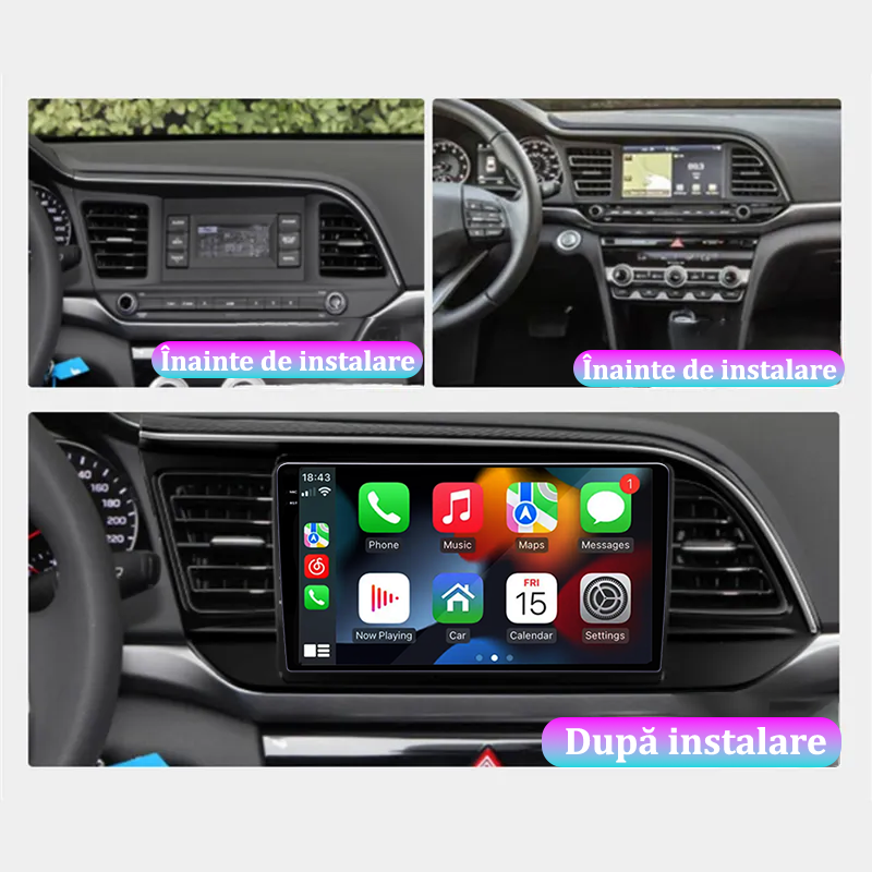 Navigatie dedicata Hyundai Elantra 2016-2020, 12GB RAM 256GB ROM, Android 13, Rezolutie 2K, Display QLED, 9", DSP, Carplay, Android Auto, Internet, Youtube, Waze, Wi Fi, USB [5]