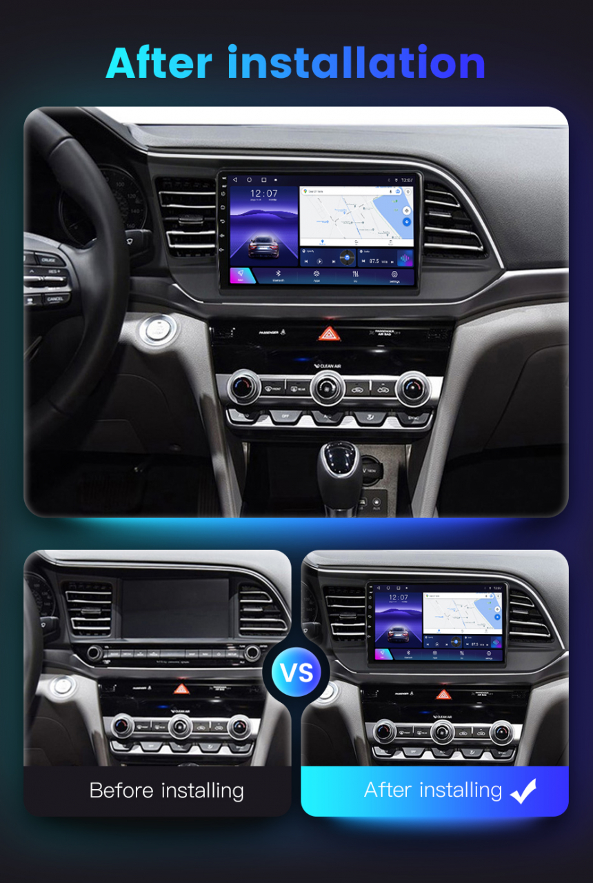 Navigatie dedicata Hyundai Elantra 2019, 9 inch, 4 GB RAM 32GB ROM, Android 13, QLED, Aplicatii, Mirrorlink, Bluetooth [9]