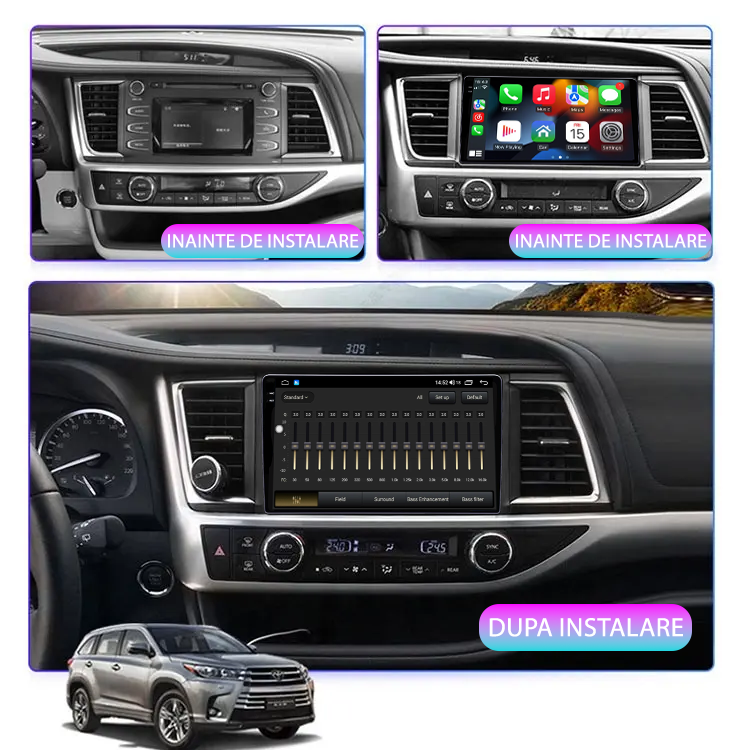 Navigatie dedicata Toyota Highlander 2013-2018, 12GB RAM 256GB ROM, Android 13, Rezolutie 2K, Display QLED, 10", DSP, Carplay, Android Auto, Internet, Youtube, Waze, Wi Fi, USB [5]