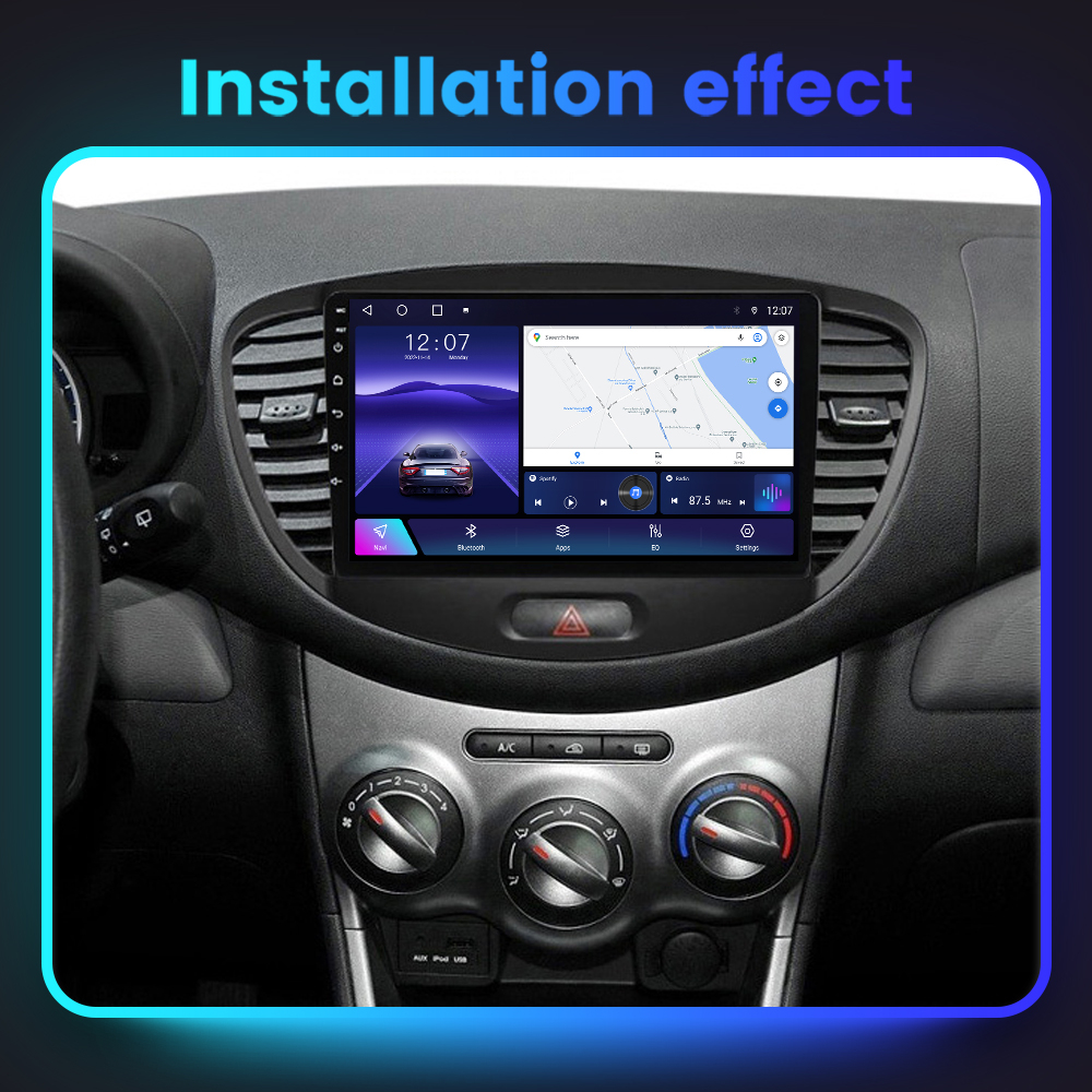 Navigatie dedicata Hyundai i10 2007-2013, 4GB RAM 64GB ROM, Octacore, Android 13, Display QLED 9", DSP, Carplay, Android Auto, Internet, Youtube, Waze, WIFI, Bluetooth [8]