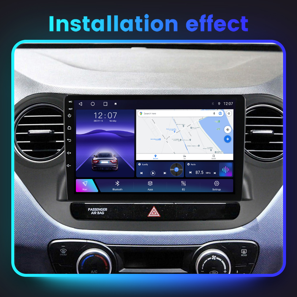 Navigatie dedicata Hyundai i10 2014-2017, 4 GB RAM 32 ROM, Android 13, Display QLED, 10", DSP, Carplay, Android Auto, Internet, Youtube , Waze , WI-FI , USB , Bluetooth [9]