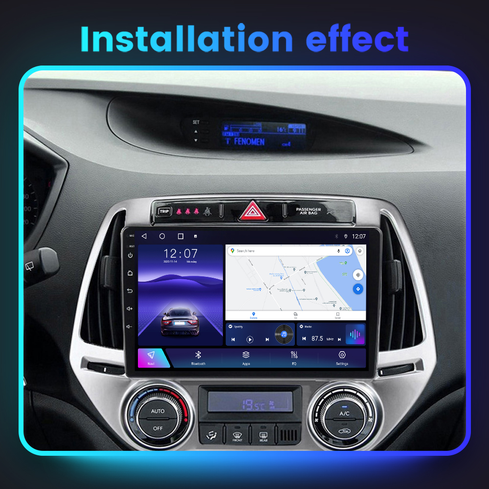 Navigatie dedicata Hyundai i20 2012-2014, 4 GB RAM 32 ROM, Android 13, Display QLED, 9", DSP, Carplay, Android Auto, Internet, Youtube , Waze , WI-FI , USB , Bluetooth [9]