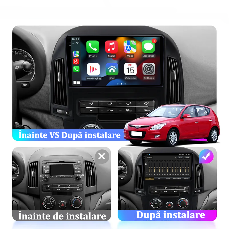 Navigatie dedicata Hyundai i30 2007-2012, 12GB RAM 256GB ROM, Android 13, Rezolutie 2K, Display QLED, 9", DSP, Carplay, Android Auto, Internet, Youtube, Waze, Wi Fi, USB [5]