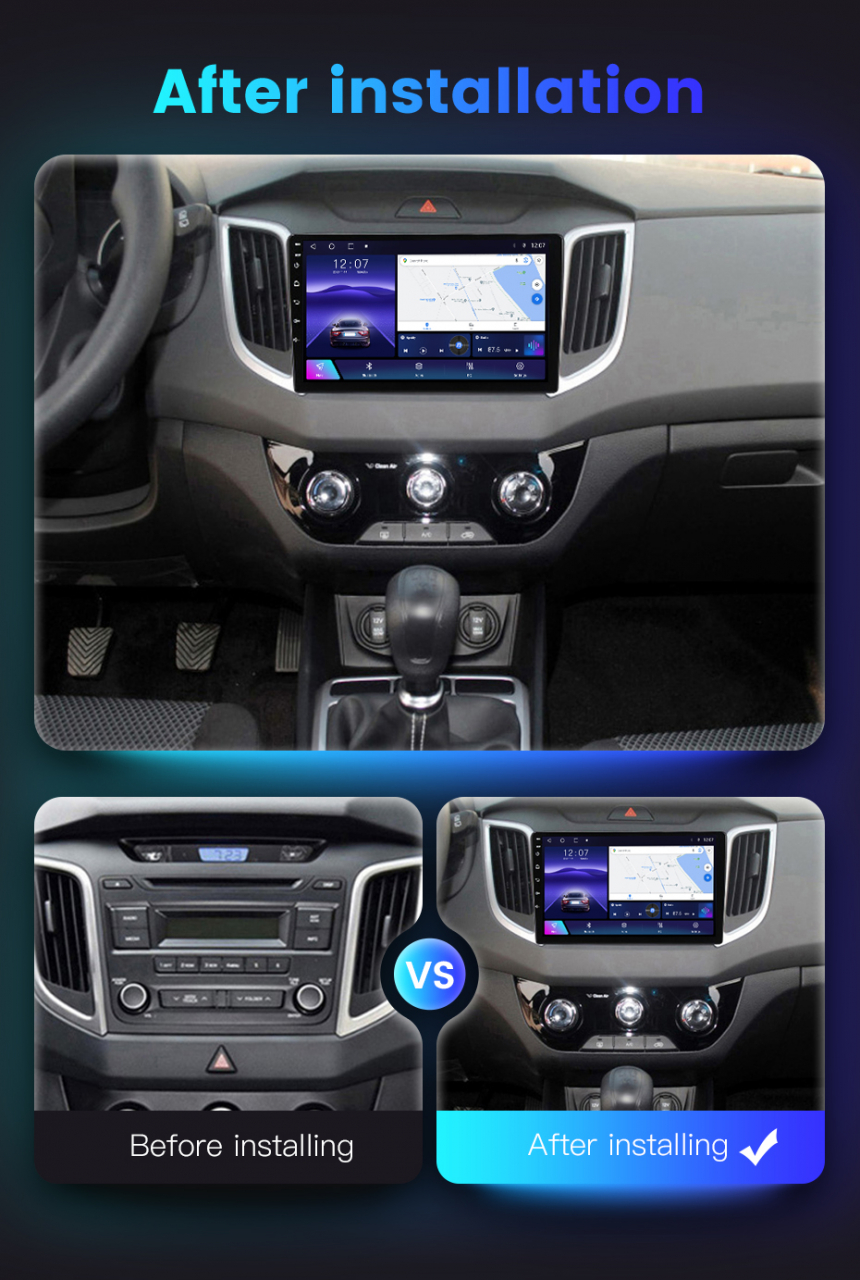 Navigatie dedicata Hyundai IX25 2015-2019, 4 GB RAM 32 ROM, Android 13, Display QLED, 10", DSP, Carplay, Android Auto, Internet, Youtube , Waze , WI-FI , USB , Bluetooth [8]