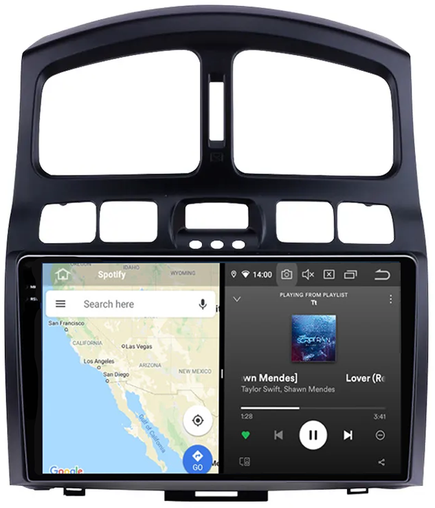 Navigatie dedicata Hyundai Santa Fe 2000-2012, 12GB RAM 256GB ROM, Android 13, Rezolutie 2K, Display QLED, 9", DSP, Carplay, Android Auto, Internet, Youtube, Waze, Wi Fi, USB [4]