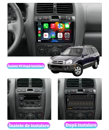 Navigatie dedicata Hyundai Santa Fe 2000-2012, 12GB RAM 256GB ROM, Android 13, Rezolutie 2K, Display QLED, 9", DSP, Carplay, Android Auto, Internet, Youtube, Waze, Wi Fi, USB [5]