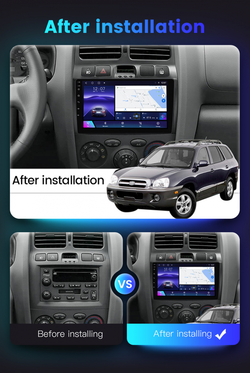 (Resigilata) Navigatie dedicata Hyundai Santa Fe 2000-2012, 2GB RAM 32GB ROM, Quad Core, Display 9" IPS Full HD, Carplay, Android 13, Bluetooth, Magazin Play, Suport camere AHD [7]