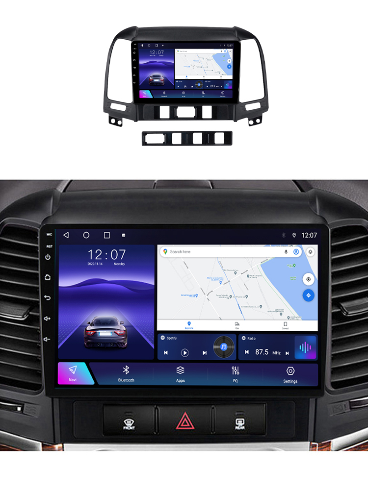 Navigatie dedicata Hyundai Santa Fe, 2005-2012, 4GB RAM 32GB ROM, Octacore, Android 13, Display QLED 9", DSP, Carplay, Android Auto, Internet, Youtube, Waze, WIFI, Bluetooth [5]