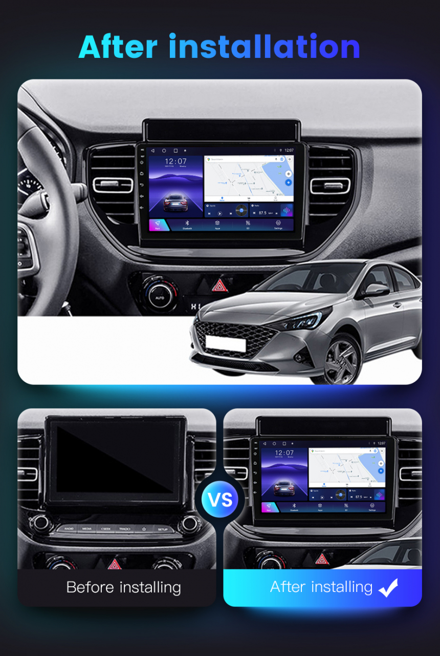 (Resigilata) Navigatie dedicata Hyundai Solaris 2 2020-2021, 2GB RAM 32GB ROM, Quad Core, Display 9" IPS Full HD, Carplay, Android 13, Bluetooth, Magazin Play, Suport camere AHD [5]