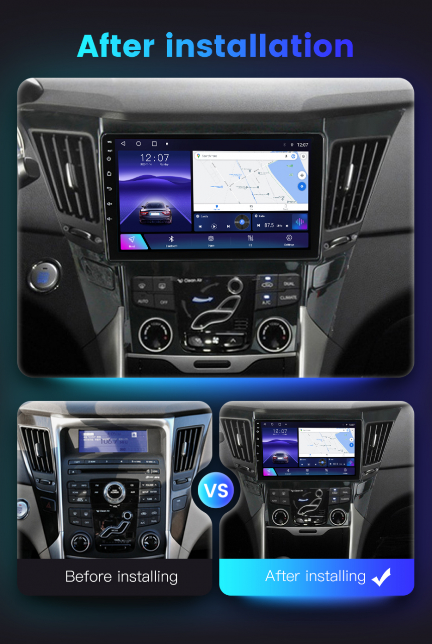 (Resigilata) Navigatie dedicata Hyundai Sonata 2009-2014, 2GB RAM 32GB ROM, Quad Core, Display 9" IPS Full HD, Carplay, Android 13, Bluetooth, Magazin Play, Suport camere AHD [5]