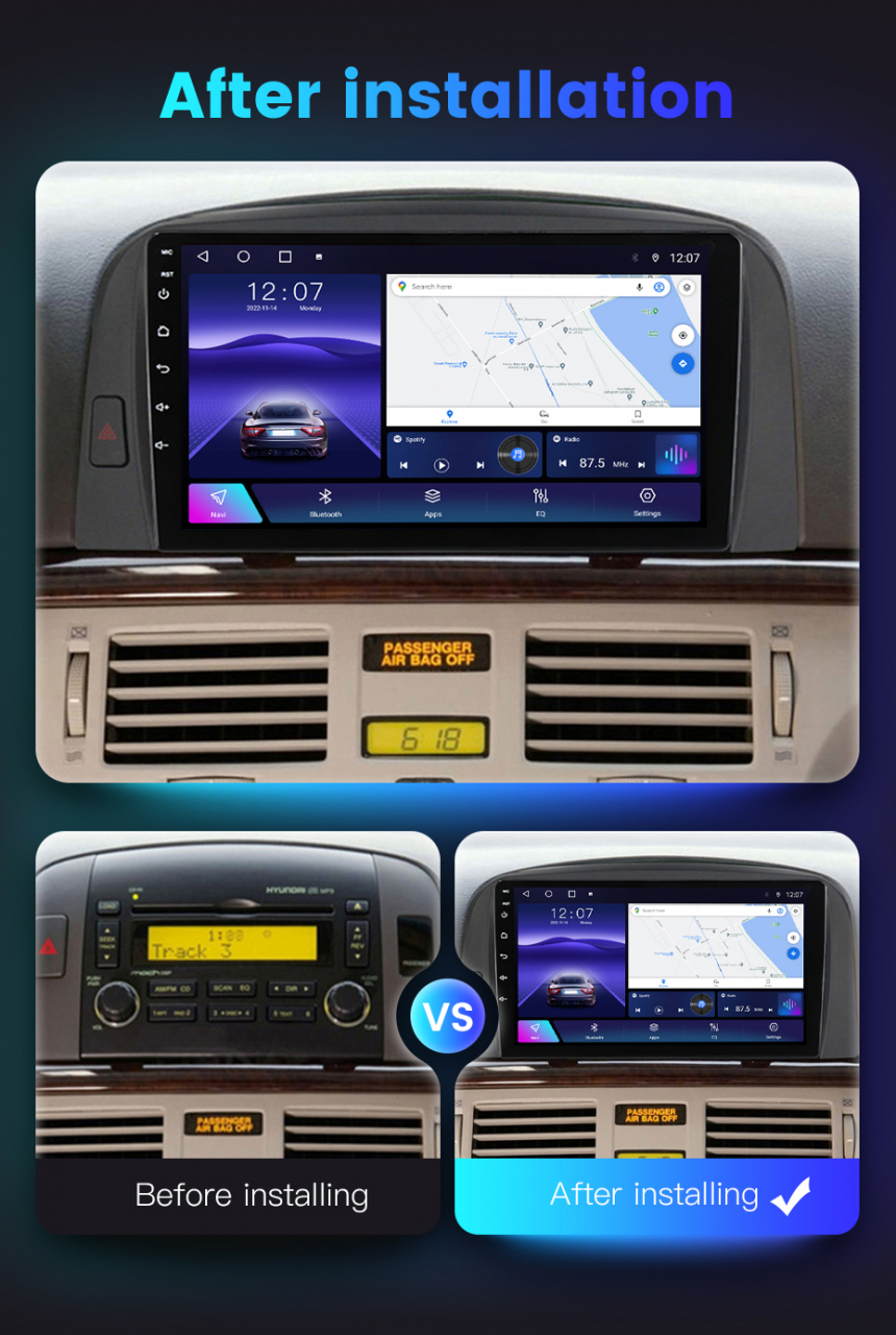 (Resigilata) Navigatie dedicata Hyundai Sonata NF 2004-2008, 2GB RAM 32GB ROM, Quad Core, Display 9" IPS Full HD, Carplay, Android 13, Bluetooth, Magazin Play, Suport camere AHD [5]