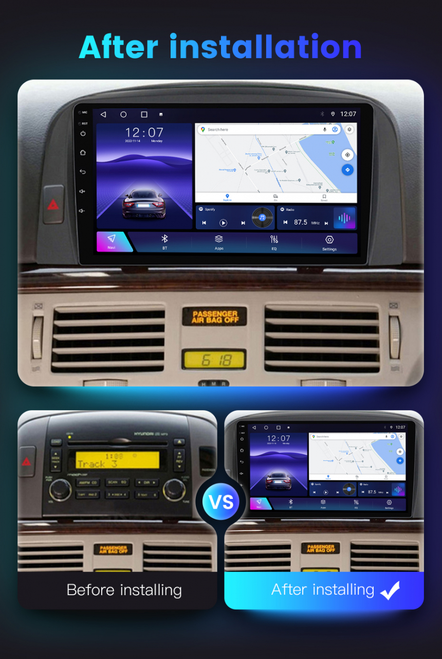 (Resigilata) Navigatie dedicata Hyundai Sonata NF 2006, 2GB RAM 32GB ROM, Quad Core, Display 9" IPS Full HD, Carplay, Android 13, Bluetooth, Magazin Play, Suport camere AHD [3]