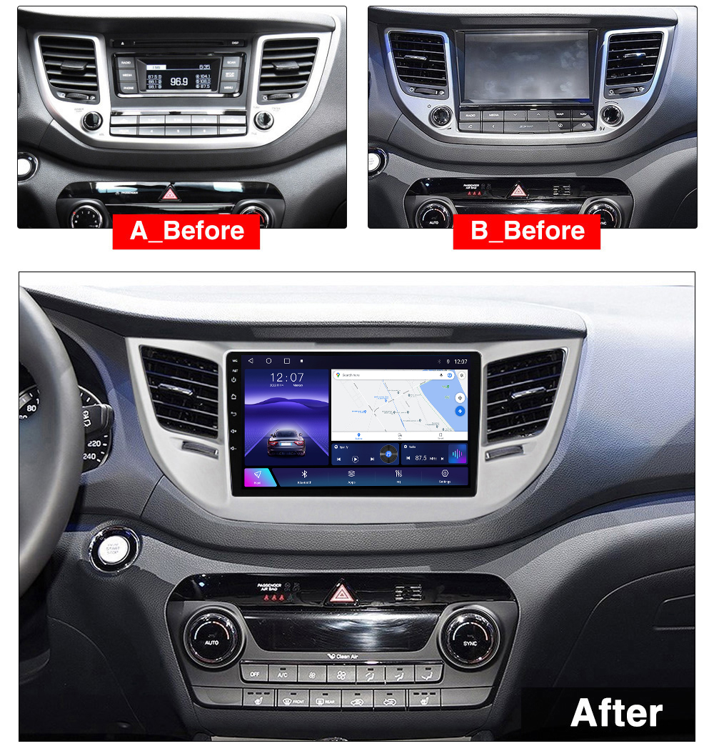 (Resigilata) Navigatie dedicata Hyundai Tucson 2014-2018, 2GB RAM 32GB ROM, Quad Core, Display 9" IPS Full HD, Carplay, Android 13, Bluetooth, Magazin Play, Suport camere AHD [4]