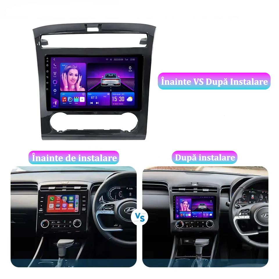 Navigatie dedicata Hyundai Tucson 2021 , 4 GB RAM 32 ROM, Android 13, Display QLED, 10", DSP, Carplay, Android Auto, Internet, Youtube , Waze , WI-FI , USB , Bluetooth [4]