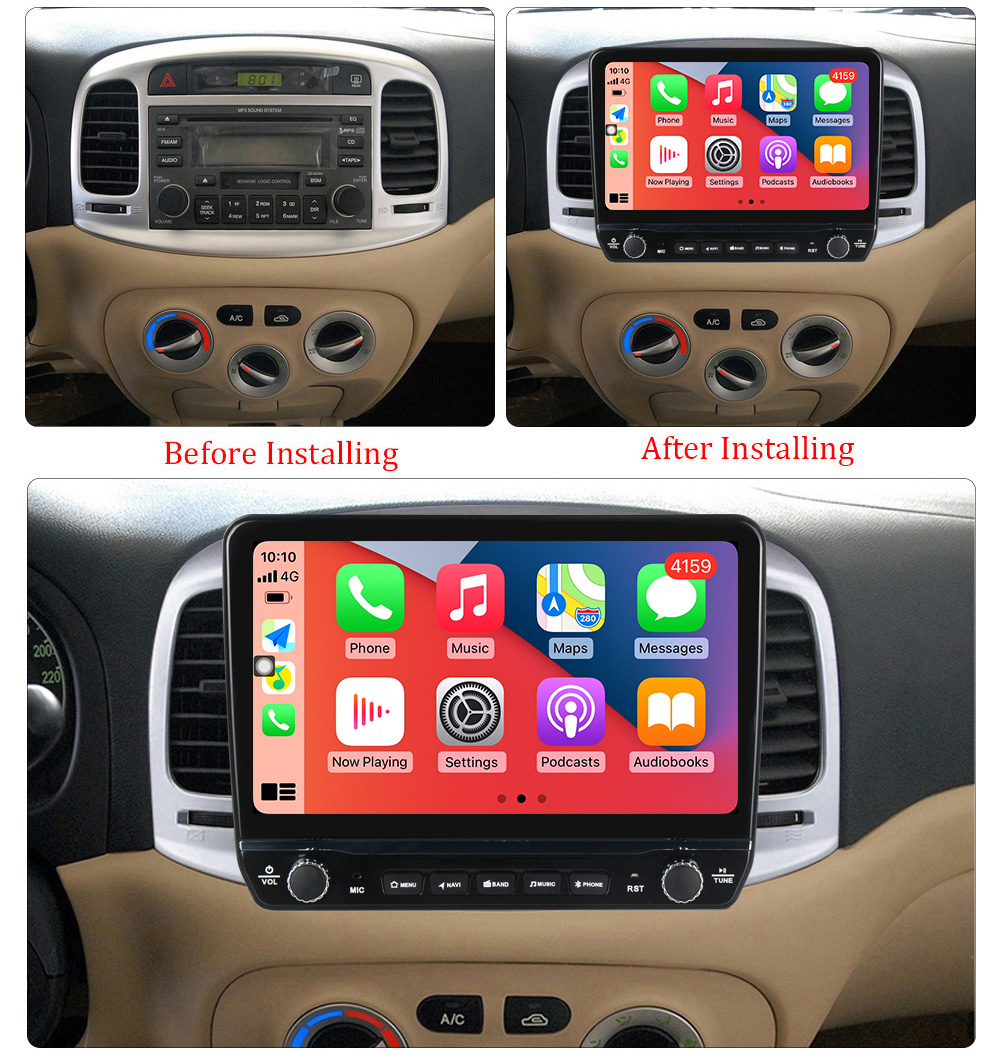 Navigatie dedicata Accent 2006-2011 cu butoane rotative model 2024, 9 Inch, 2GB RAM 32GB ROM, Quadcore, Android 13, WiFi, Bluetooth, Magazin Play [5]