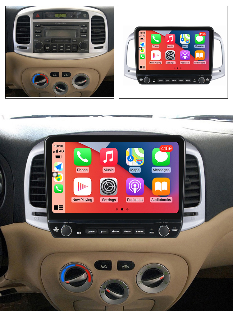 Navigatie dedicata Accent 2006-2011 cu butoane rotative model 2024, 9 Inch, 2GB RAM 32GB ROM, Quadcore, Android 13, WiFi, Bluetooth, Magazin Play [4]