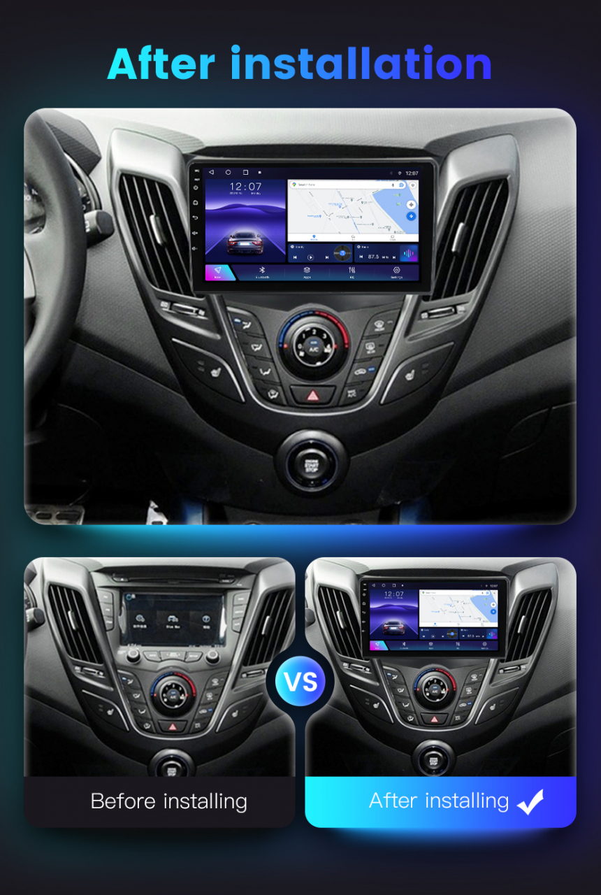 (Resigilata) Navigatie dedicata Hyundai Veloster FS 2011-2017, 2GB RAM 32GB ROM, Quad Core, Display 9" IPS Full HD, Carplay, Android 13, Bluetooth, Magazin Play, Suport camere AHD [5]