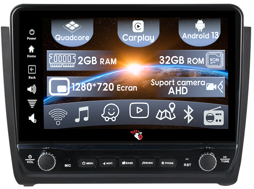 Navigatie dedicata Polo Golf Passat cu butoane rotative model 2024, 9 Inch, 2GB RAM 32GB ROM, Quadcore, Android 13, WiFi, Bluetooth, Magazin Play [1]