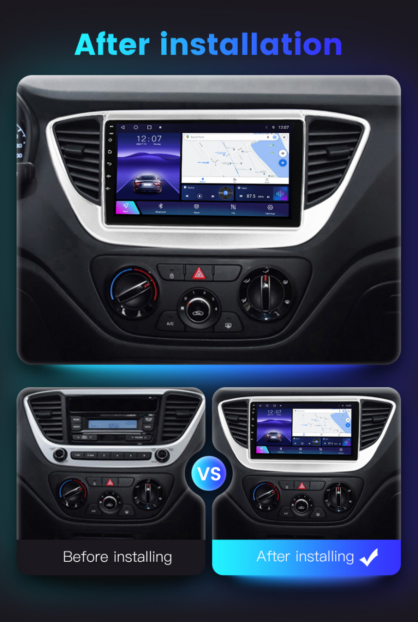 (Resigilata) Navigatie dedicata Hyundai Verna 2017-2018, 2GB RAM 32GB ROM, Quad Core, Display 9" IPS Full HD, Carplay, Android 13, Bluetooth, Magazin Play, Suport camere AHD [5]