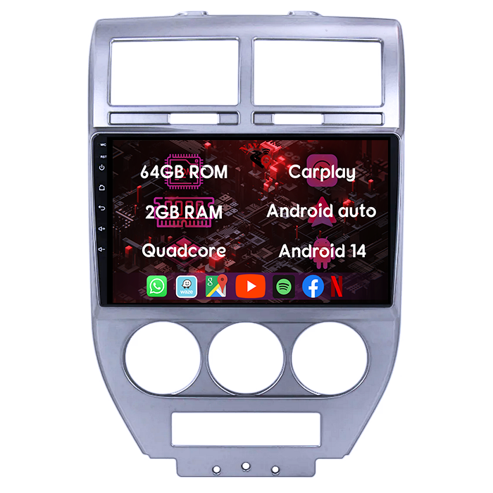 (Resigilata) Navigatie dedicata Jeep Compass 2007-2009, 2GB RAM 32GB ROM, Quad Core, Display 10" IPS Full HD, Carplay, Android 13, Bluetooth, Magazin Play, Suport camere AHD [8]