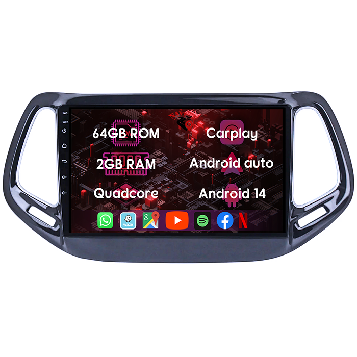 (Resigilata) Navigatie dedicata Jeep Compass 2016-2018, 2GB RAM 32GB ROM, Quad Core, Display 10" IPS Full HD, Carplay, Android 13, Bluetooth, Magazin Play, Suport camere AHD [10]