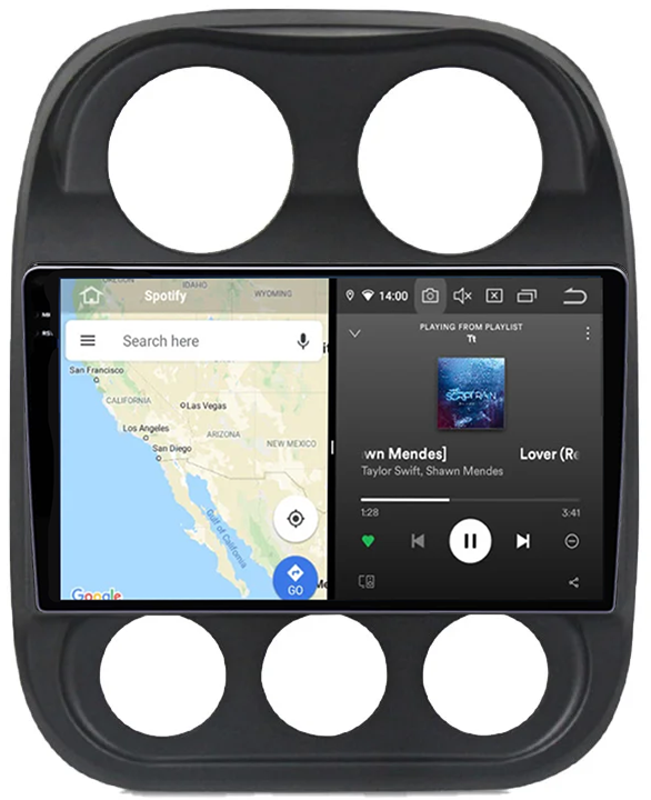 Navigatie dedicata Jeep Compass Patriot 2010-2016, 12GB RAM 256GB ROM, Android 13, Rezolutie 2K, Display QLED, 10", DSP, Carplay, Android Auto, Internet, Youtube, Waze, Wi Fi, USB [4]