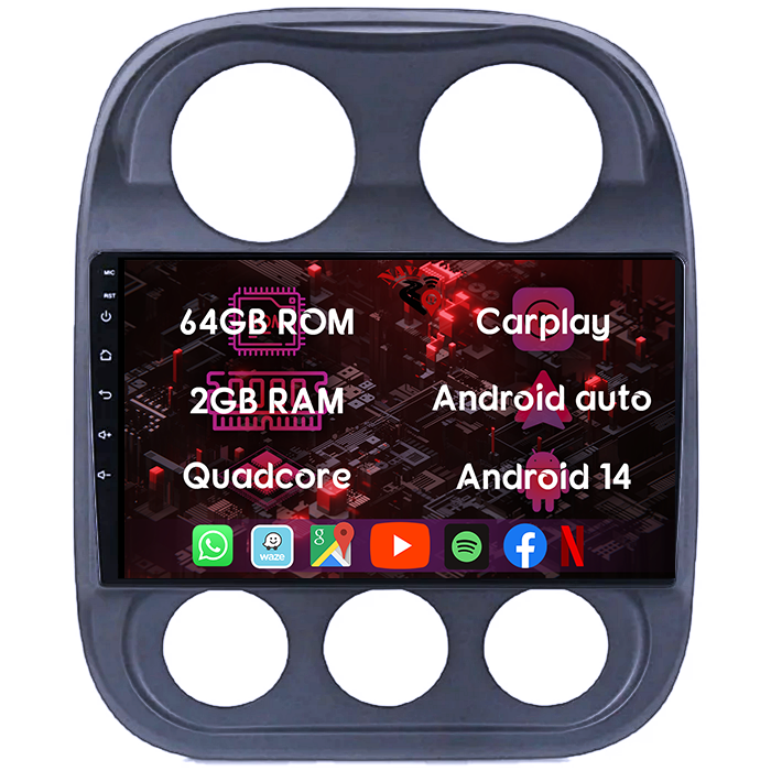 (Resigilata) Navigatie dedicata Jeep Compass Patriot 2010-2016, 2GB RAM 32GB ROM, Quad Core, Display 10" IPS Full HD, Carplay, Android 13, Bluetooth, Magazin Play, Suport camere AHD [7]
