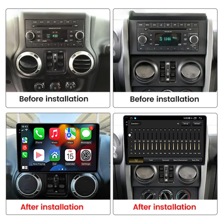 Navigatie dedicata Jeep Wrangler 2007-2018, 12GB RAM 256GB ROM, Android 13, Rezolutie 2K, Display QLED, 10", DSP, Carplay, Android Auto, Internet, Youtube, Waze, Wi Fi, USB [5]