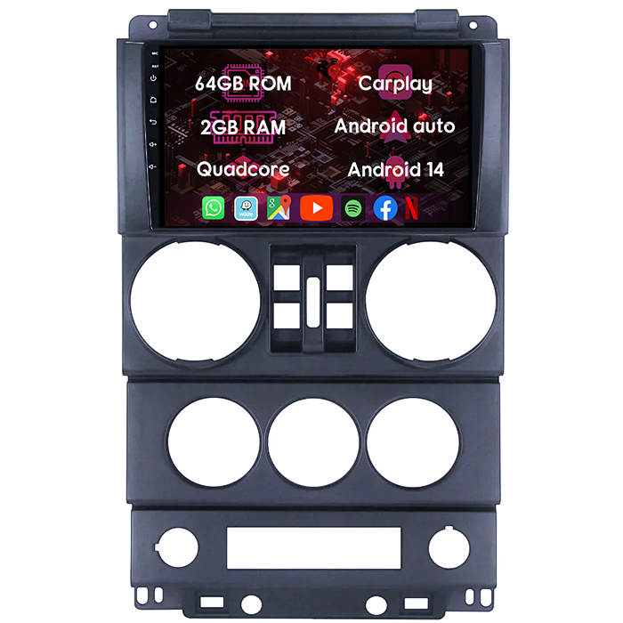 (Resigilata) Navigatie dedicata Jeep Wrangler Rubicon 2008-2010, 2GB RAM 32GB ROM, Quad Core, Display 9" IPS Full HD, Carplay, Android 13, Bluetooth, Magazin Play, Suport camere AHD [6]