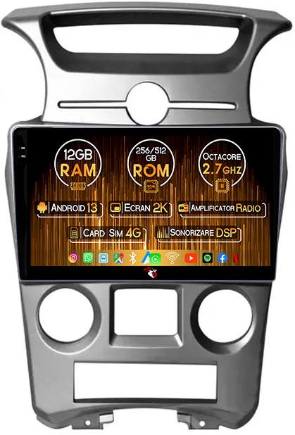 Navigatie dedicata KIA Carens 2007-2011, 12GB RAM 256GB ROM, Android 13, Rezolutie 2K, Display QLED, 9", DSP, Carplay, Android Auto, Internet, Youtube, Waze, Wi Fi, USB [1]