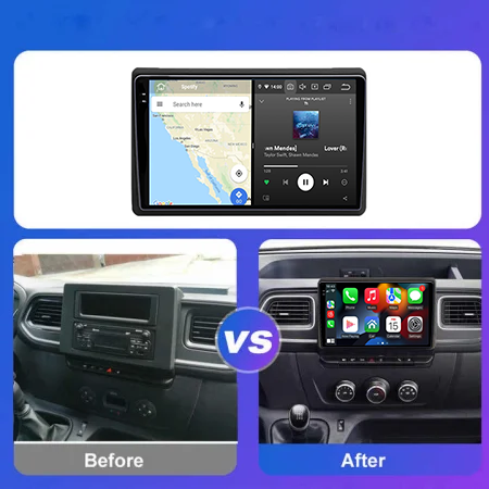 Navigatie dedicata Renault Master 2021, 12GB RAM 256GB ROM, Android 13, Rezolutie 2K, Display QLED, 9", DSP, Carplay, Android Auto, Internet, Youtube, Waze, Wi Fi, USB [3]