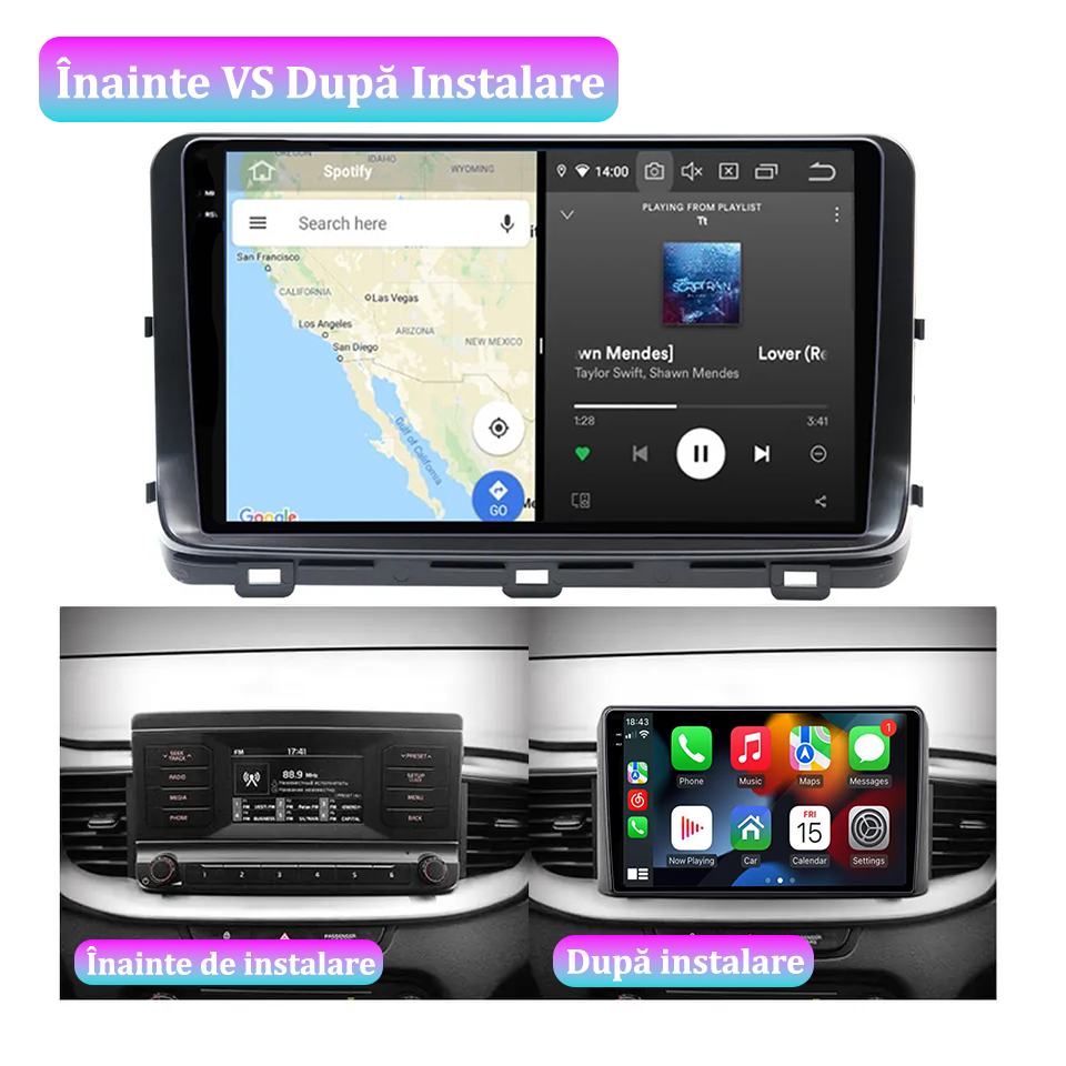 Navigatie dedicata KIA Ceed 2018- 2022, 12GB RAM 256GB ROM, Android 13, Rezolutie 2K, Display QLED, 10", DSP, Carplay, Android Auto, Internet, Youtube, Waze, Wi Fi, USB [5]