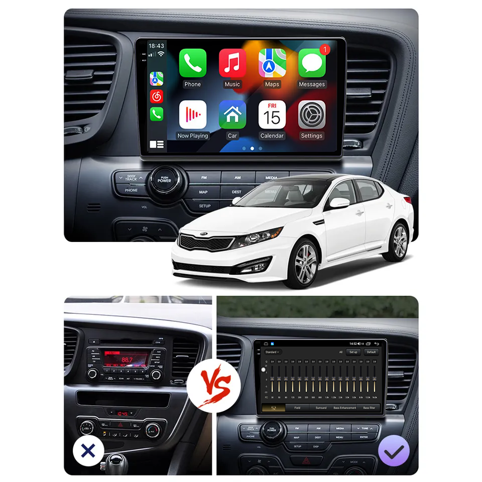Navigatie dedicata KIA Optima 2011-2014, 12GB RAM 256GB ROM, Android 13, Rezolutie 2K, Display QLED, 9", DSP, Carplay, Android Auto, Internet, Youtube, Waze, Wi Fi, USB [5]