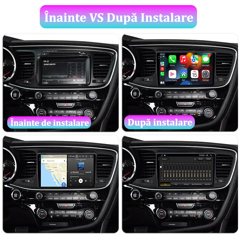 Navigatie dedicata Kia Optima K5 2013-2015, Black, 12GB RAM 256GB ROM, Android 13, Rezolutie 2K, Display QLED, 9", DSP, Carplay, Android Auto, Internet, Youtube, Waze, Wi Fi, USB [5]