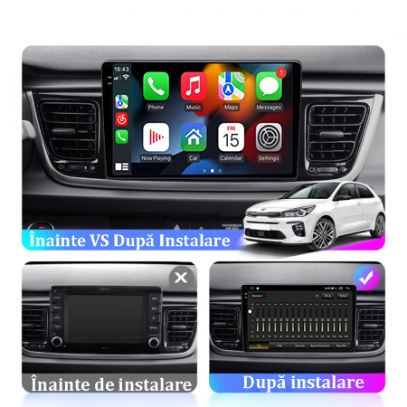 Navigatie dedicata KIA Rio 2017- 2019, 12GB RAM 256GB ROM, Android 13, Rezolutie 2K, Display QLED, 9", DSP, Carplay, Android Auto, Internet, Youtube, Waze, Wi Fi, USB [5]