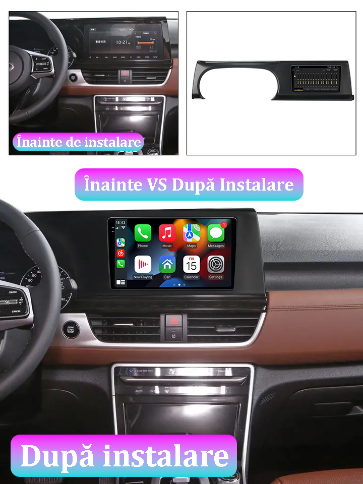 Navigatie dedicata KIA Seltos KX3 2020, 12GB RAM 256GB ROM, Android 13, Rezolutie 2K, Display QLED, 9", DSP, Carplay, Android Auto, Internet, Youtube, Waze, Wi Fi, USB [5]