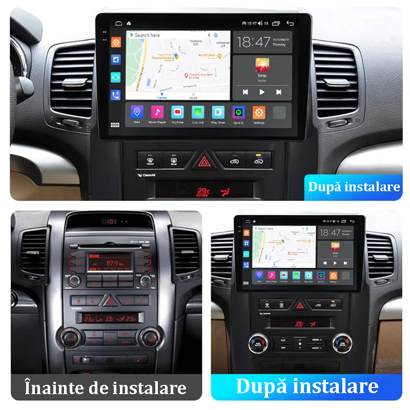 Navigatie dedicata Kia Sorento 2 2009-2012, 12GB RAM 256GB ROM, Android 13, Rezolutie 2K, Display QLED, 9", DSP, Carplay, Android Auto, Internet, Youtube, Waze, Wi Fi, USB [5]