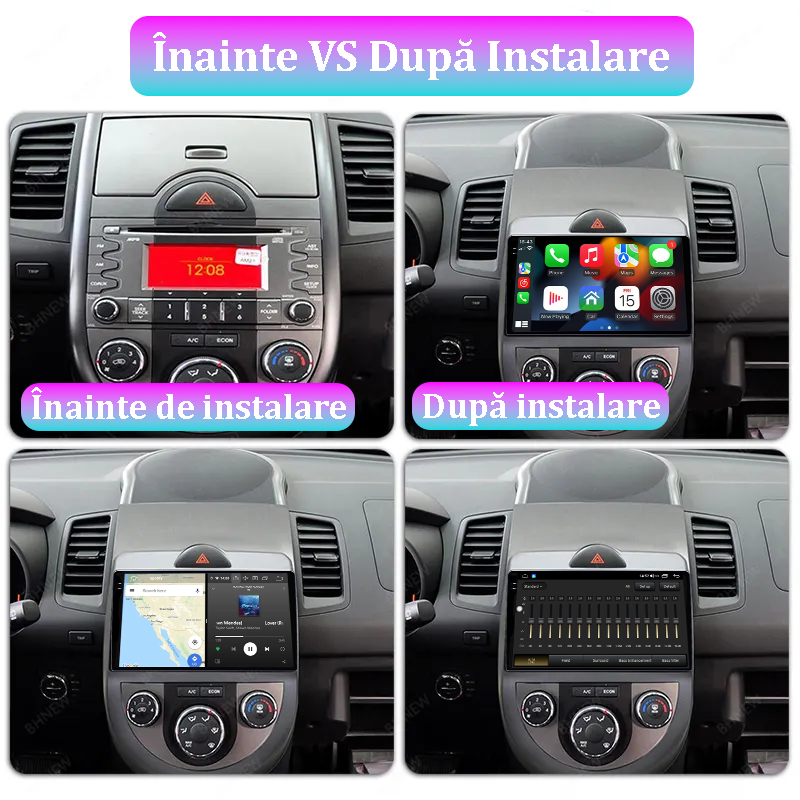 Navigatie dedicata KIA Soul 2010-2013, 12GB RAM 256GB ROM, Android 13, Rezolutie 2K, Display QLED, 9", DSP, Carplay, Android Auto, Internet, Youtube, Waze, Wi Fi, USB [5]