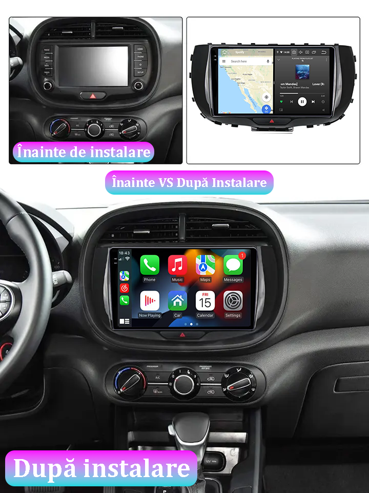 Navigatie dedicata KIA Soul 2019-2020, 12GB RAM 256GB ROM, Android 13, Rezolutie 2K, Display QLED, 9", DSP, Carplay, Android Auto, Internet, Youtube, Waze, Wi Fi, USB [5]