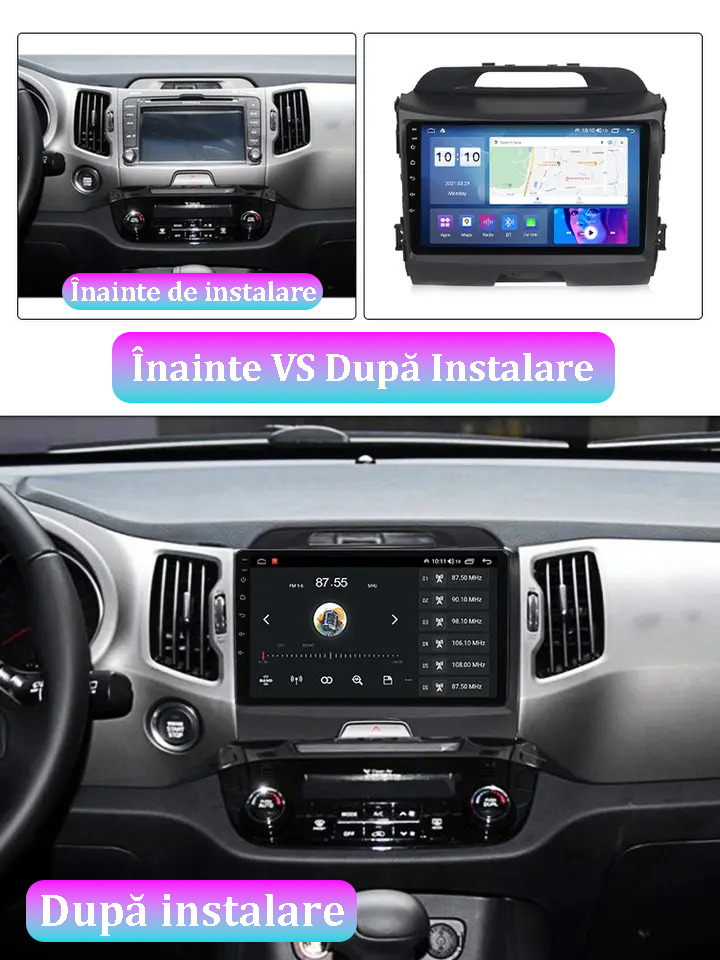 Navigatie dedicata Kia Sportage, 4GB RAM 64GB ROM, Octacore, Android 13, Display QLED 9", DSP, Carplay, Android Auto, Internet, Youtube, Waze, WIFI, Bluetooth [6]