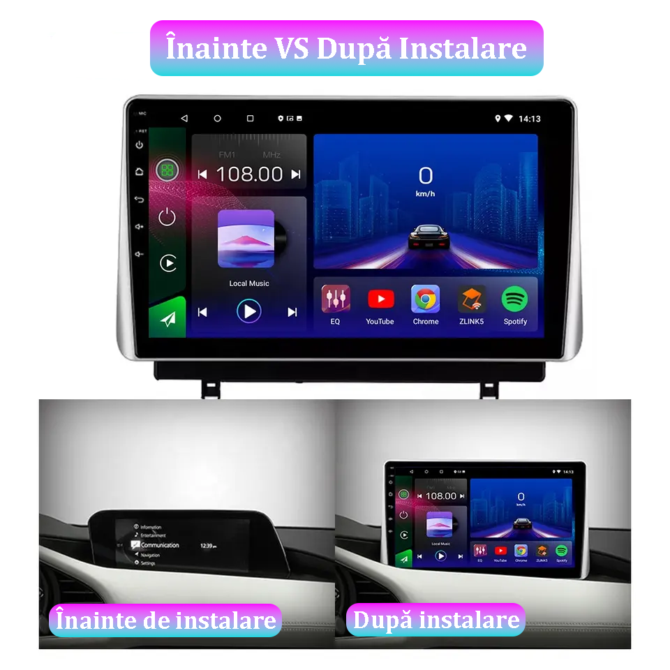 Navigatie dedicata Mazda 3 2020+, 4 GB RAM 32 ROM, Android 13, QLED, Display 10", DSP, Internet, Youtube , Waze , WI-FI , USB , Bluetooth , Mirrorlink [4]