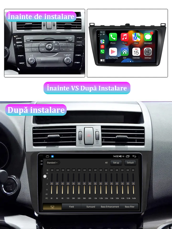 Navigatie dedicata Mazda 6 2008-2012, 4GB RAM 32 ROM, Android 13, QLED  Display 9", DSP, Internet, Youtube , Waze , WI-FI , USB , Bluetooth , Mirrorlink [5]