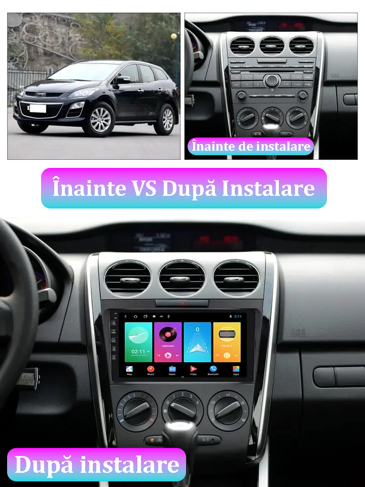 (Resigilata) Navigatie dedicata Mazda CX 7 2008-2015, 2GB RAM 32GB ROM, Quad Core, Display 9" IPS Full HD, Carplay, Android 13, Bluetooth, Magazin Play, Suport camere AHD [2]